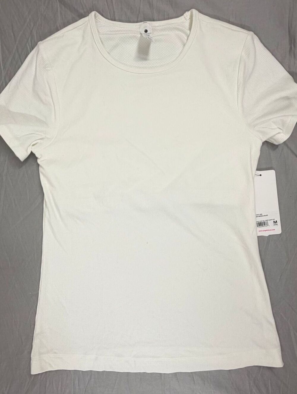 NWT Yogalicious White Women's Heavenly Rib Tara Short Sleeve Top Size M